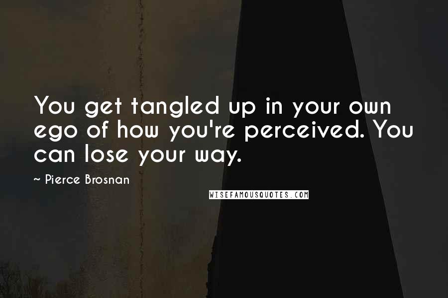 Pierce Brosnan quotes: You get tangled up in your own ego of how you're perceived. You can lose your way.