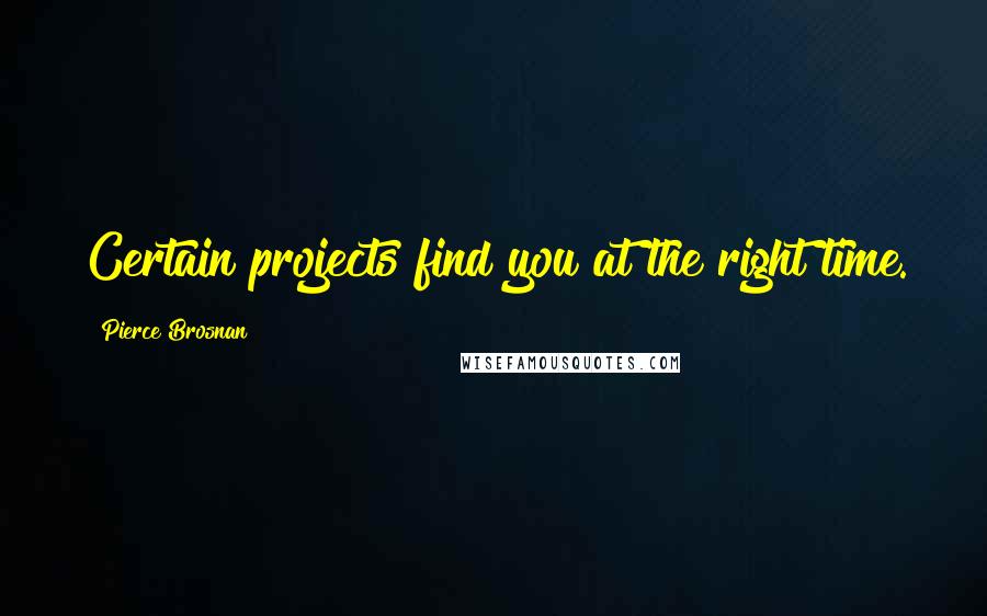 Pierce Brosnan quotes: Certain projects find you at the right time.