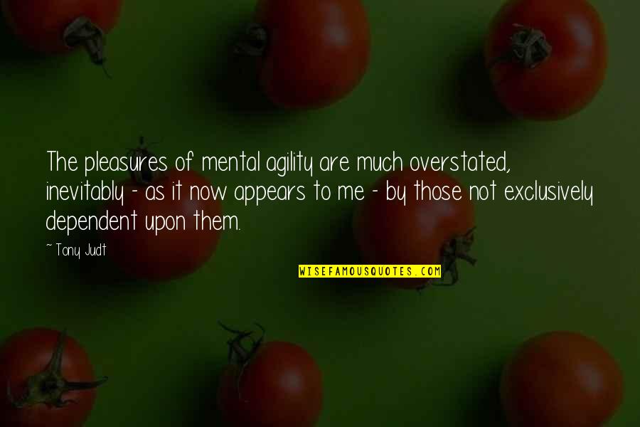 Pierces Precious Puppies Quotes By Tony Judt: The pleasures of mental agility are much overstated,