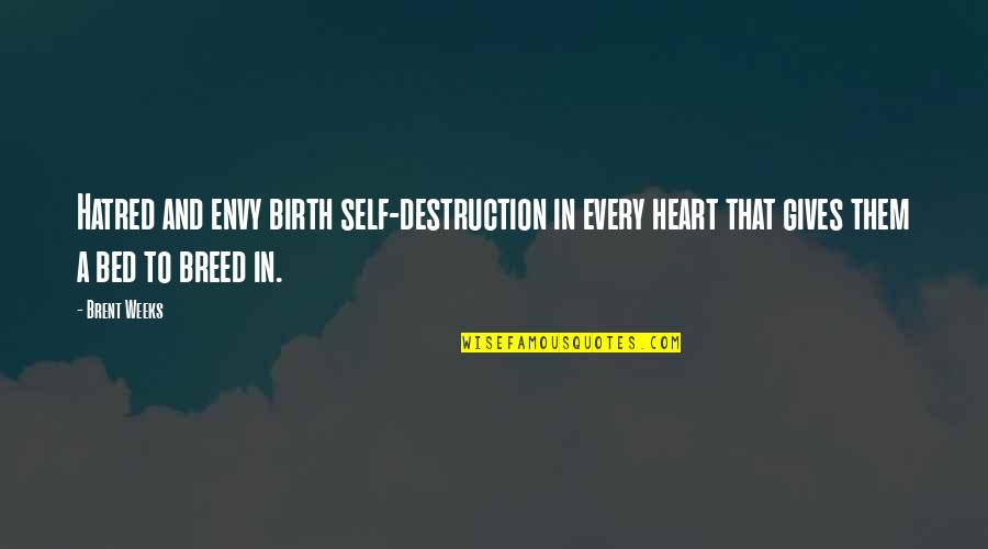 Pierde Su Quotes By Brent Weeks: Hatred and envy birth self-destruction in every heart Pierde Su Quotes By Brent Weeks: Hatred and envy birth self-destruction in every heart