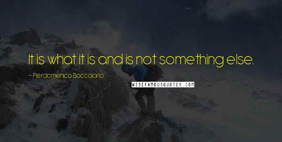 Pierdomenico Baccalario quotes: It is what it is and is not something else.