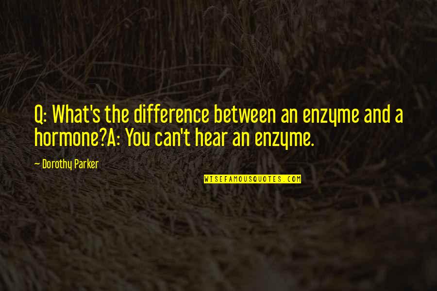 Pierluigi Restaurant Quotes By Dorothy Parker: Q: What's the difference between an enzyme and