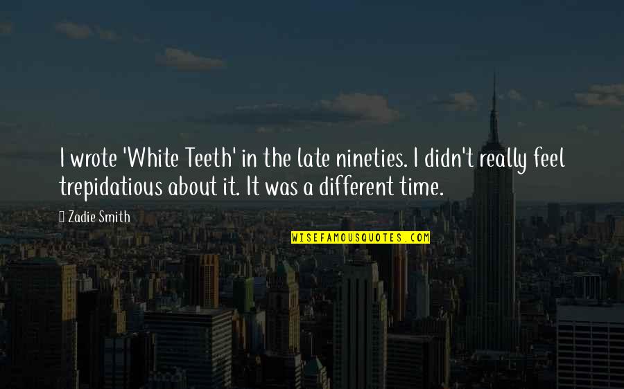 Pierre Curie Quotes By Zadie Smith: I wrote 'White Teeth' in the late nineties.