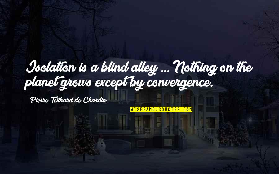 Pierre De Chardin Quotes By Pierre Teilhard De Chardin: Isolation is a blind alley ... Nothing on Pierre De Chardin Quotes By Pierre Teilhard De Chardin: Isolation is a blind alley ... Nothing on