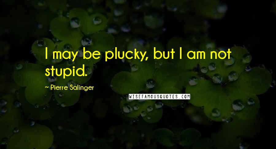 Pierre Salinger quotes: I may be plucky, but I am not stupid.