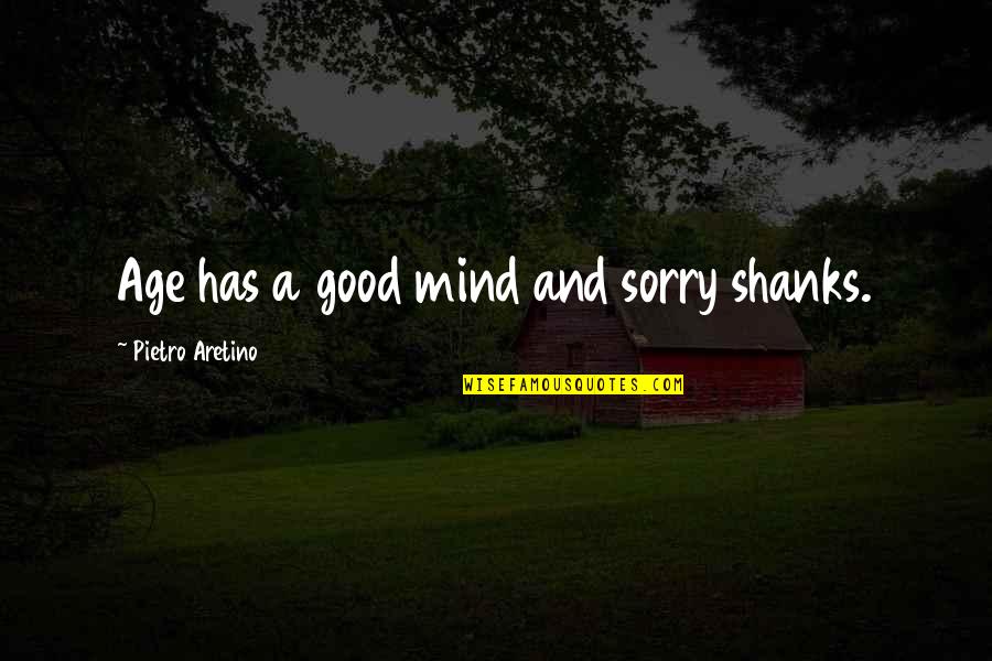 Pietro Quotes By Pietro Aretino: Age has a good mind and sorry shanks.