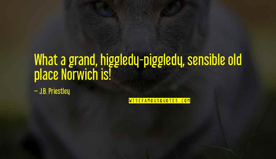 Piggledy Quotes By J.B. Priestley: What a grand, higgledy-piggledy, sensible old place Norwich