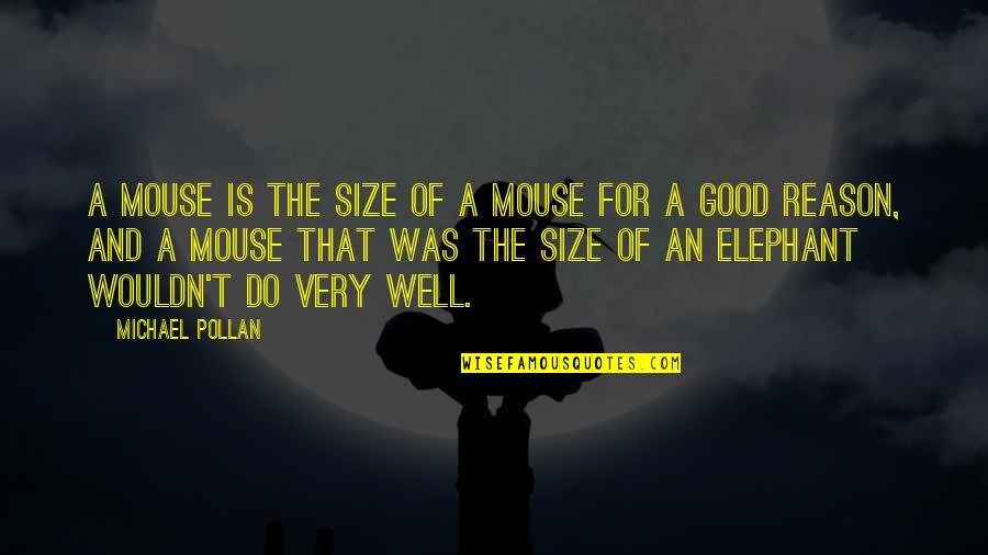 Pigmyweeds Quotes By Michael Pollan: A mouse is the size of a mouse Pigmyweeds Quotes By Michael Pollan: A mouse is the size of a mouse