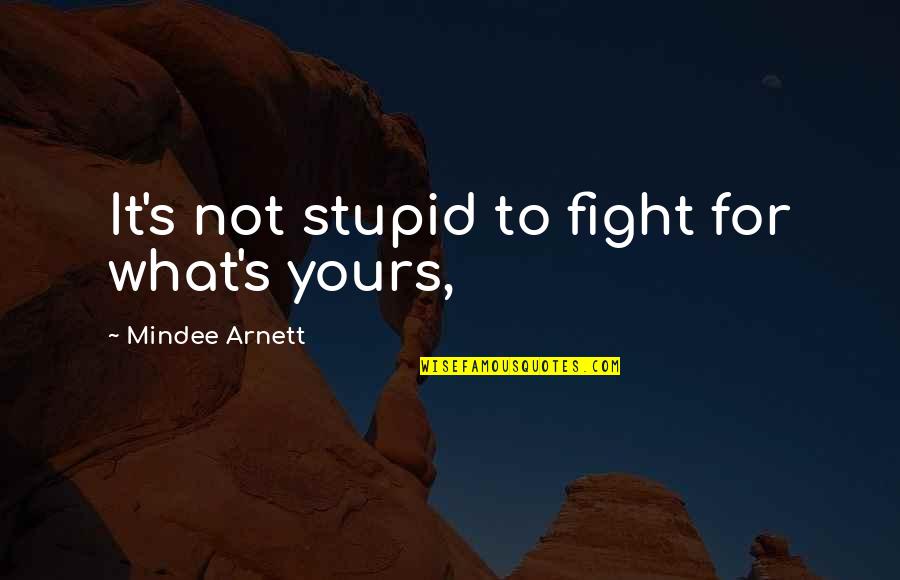 Pihlakad Quotes By Mindee Arnett: It's not stupid to fight for what's yours, Pihlakad Quotes By Mindee Arnett: It's not stupid to fight for what's yours,