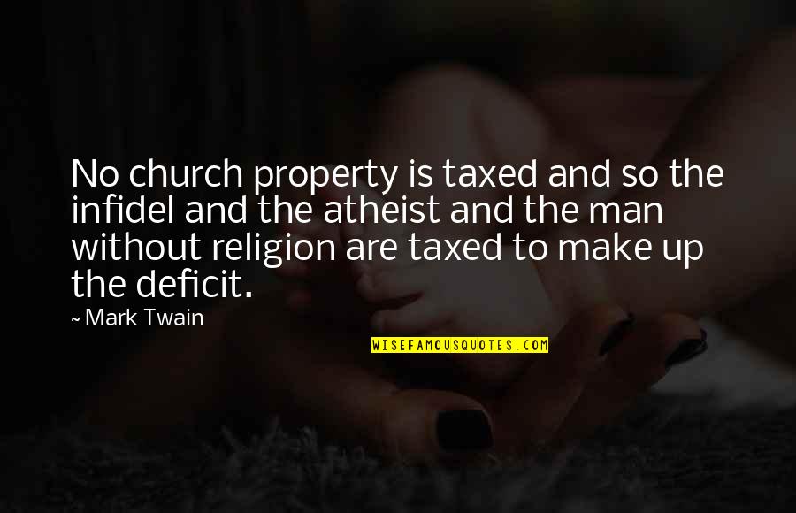 Pii Quote Quotes By Mark Twain: No church property is taxed and so the Pii Quote Quotes By Mark Twain: No church property is taxed and so the