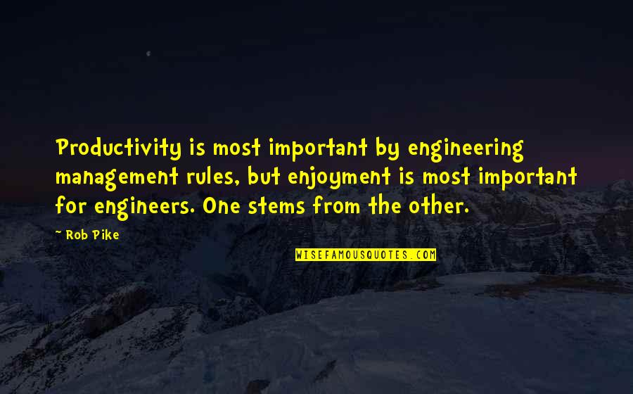 Pike Quotes By Rob Pike: Productivity is most important by engineering management rules, Pike Quotes By Rob Pike: Productivity is most important by engineering management rules,