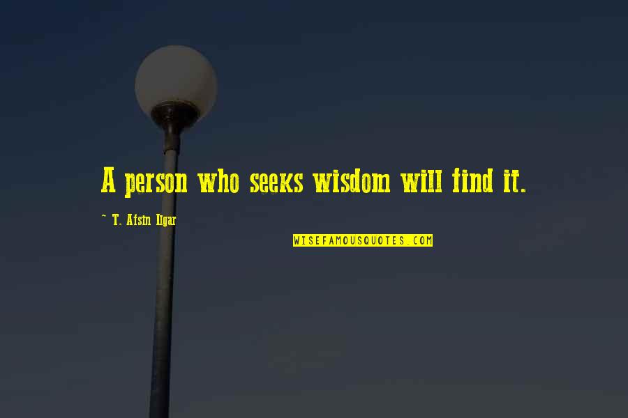 Pike Trickfoot Quotes By T. Afsin Ilgar: A person who seeks wisdom will find it.