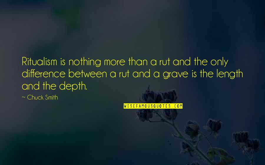 Piktieji Numireliai Quotes By Chuck Smith: Ritualism is nothing more than a rut and Piktieji Numireliai Quotes By Chuck Smith: Ritualism is nothing more than a rut and