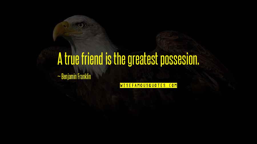 Pilder On Quotes By Benjamin Franklin: A true friend is the greatest possesion.