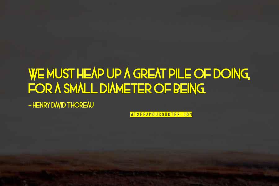 Pile Up Quotes By Henry David Thoreau: We must heap up a great pile of