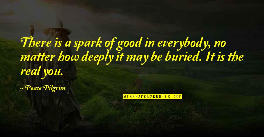 Pilgrim Quotes By Peace Pilgrim: There is a spark of good in everybody,