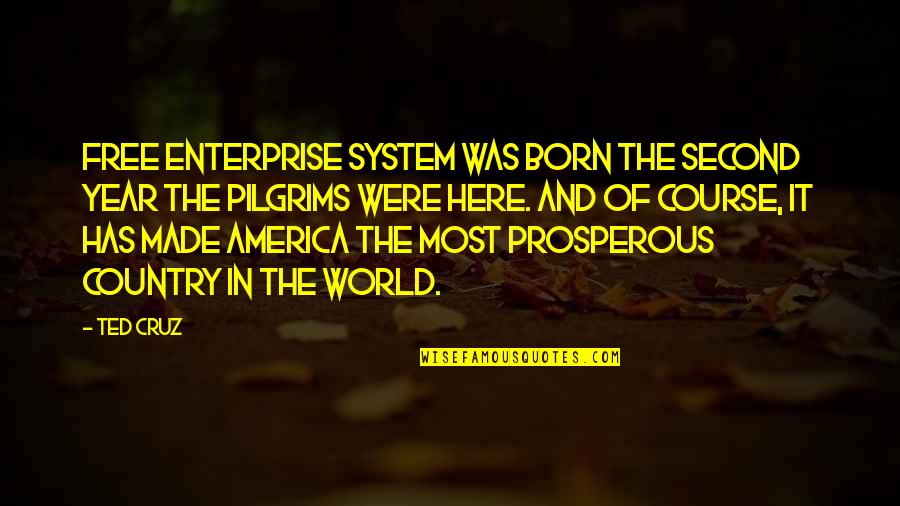Pilgrims Quotes By Ted Cruz: Free enterprise system was born the second year