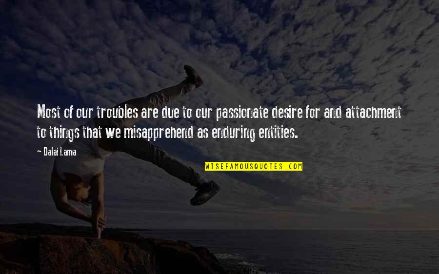 Pillaring Tower Quotes By Dalai Lama: Most of our troubles are due to our