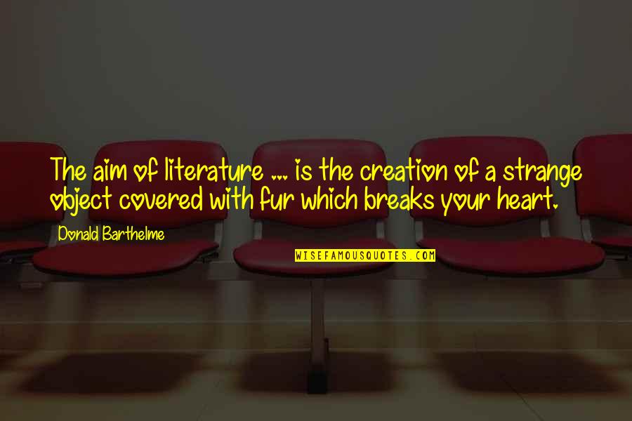 Pillars Of Democracy Quotes By Donald Barthelme: The aim of literature ... is the creation Pillars Of Democracy Quotes By Donald Barthelme: The aim of literature ... is the creation