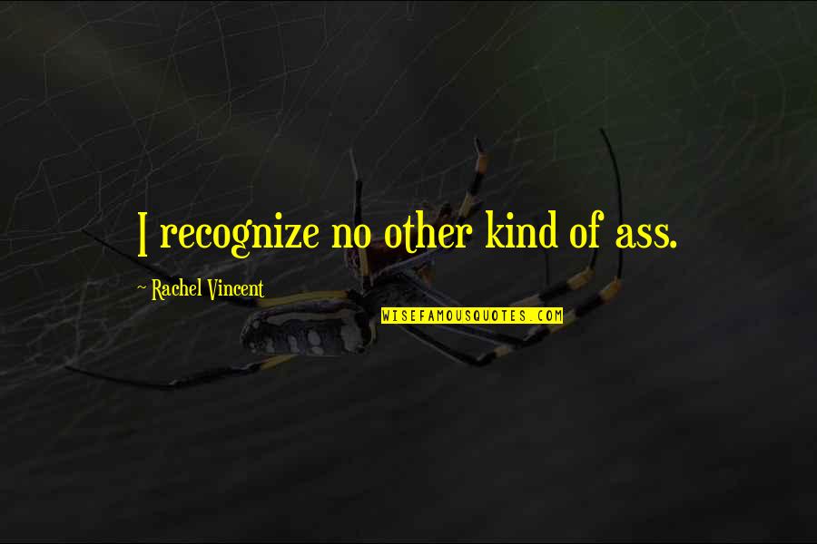 Pillars Of The Earth Quotes By Rachel Vincent: I recognize no other kind of ass.