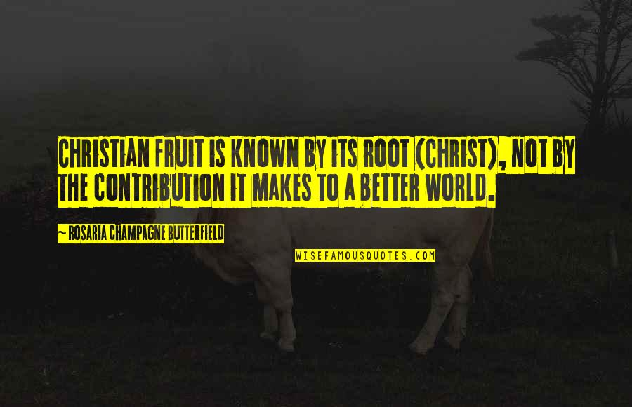 Pillman Aew Quotes By Rosaria Champagne Butterfield: Christian fruit is known by its root (Christ), Pillman Aew Quotes By Rosaria Champagne Butterfield: Christian fruit is known by its root (Christ),