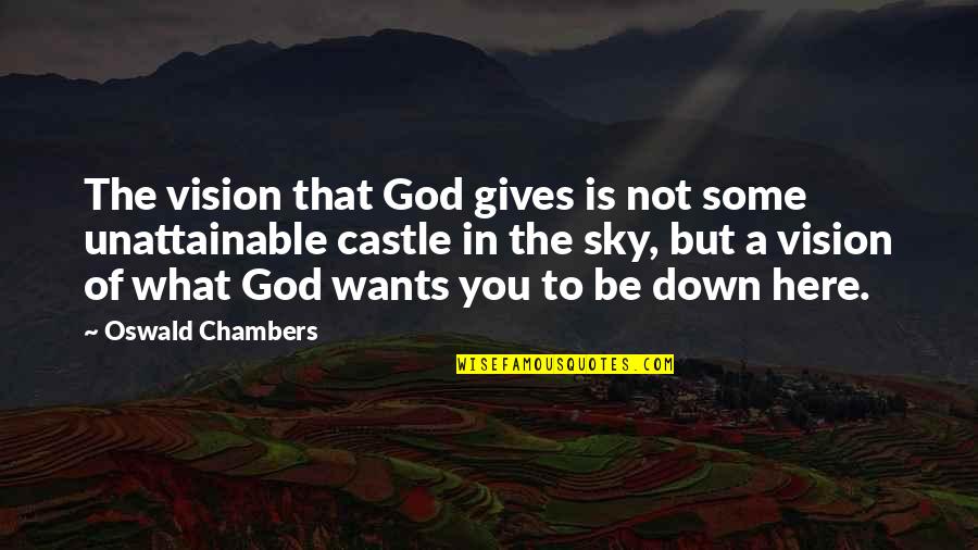 Pillow Talking Quotes By Oswald Chambers: The vision that God gives is not some
