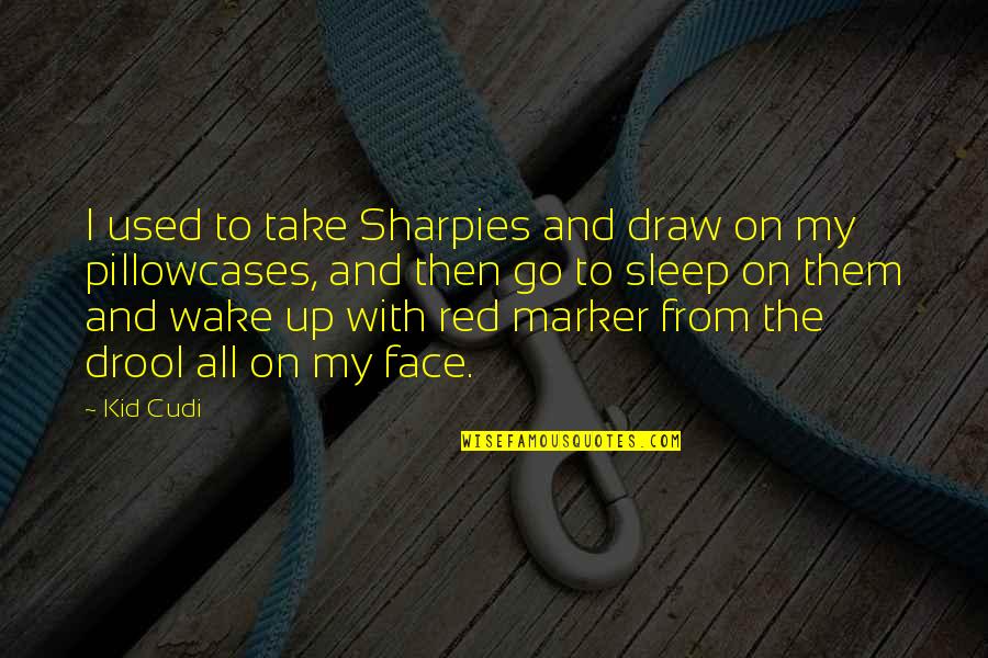 Pillowcases Quotes By Kid Cudi: I used to take Sharpies and draw on Pillowcases Quotes By Kid Cudi: I used to take Sharpies and draw on