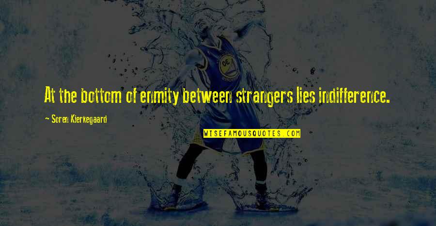 Pillowman Community Quotes By Soren Kierkegaard: At the bottom of enmity between strangers lies Pillowman Community Quotes By Soren Kierkegaard: At the bottom of enmity between strangers lies