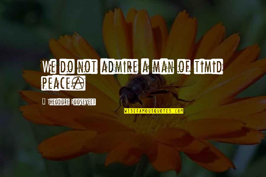 Pillowman Play Quotes By Theodore Roosevelt: We do not admire a man of timid Pillowman Play Quotes By Theodore Roosevelt: We do not admire a man of timid