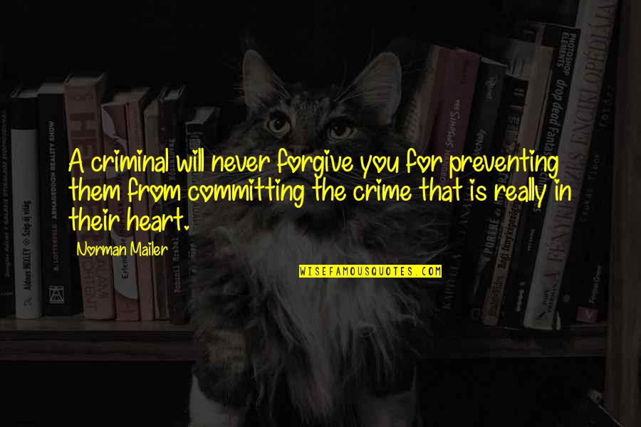Pilnitz Quotes By Norman Mailer: A criminal will never forgive you for preventing