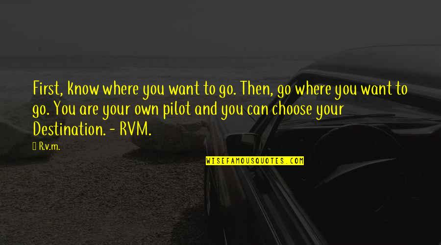 Pilot Inspirational Quotes By R.v.m.: First, know where you want to go. Then, Pilot Inspirational Quotes By R.v.m.: First, know where you want to go. Then,