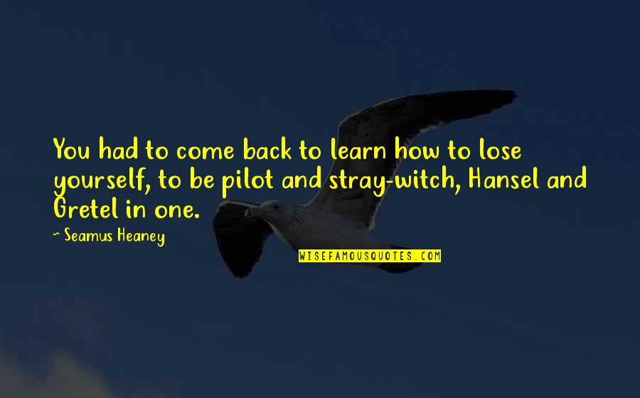Pilot To Be Quotes By Seamus Heaney: You had to come back to learn how