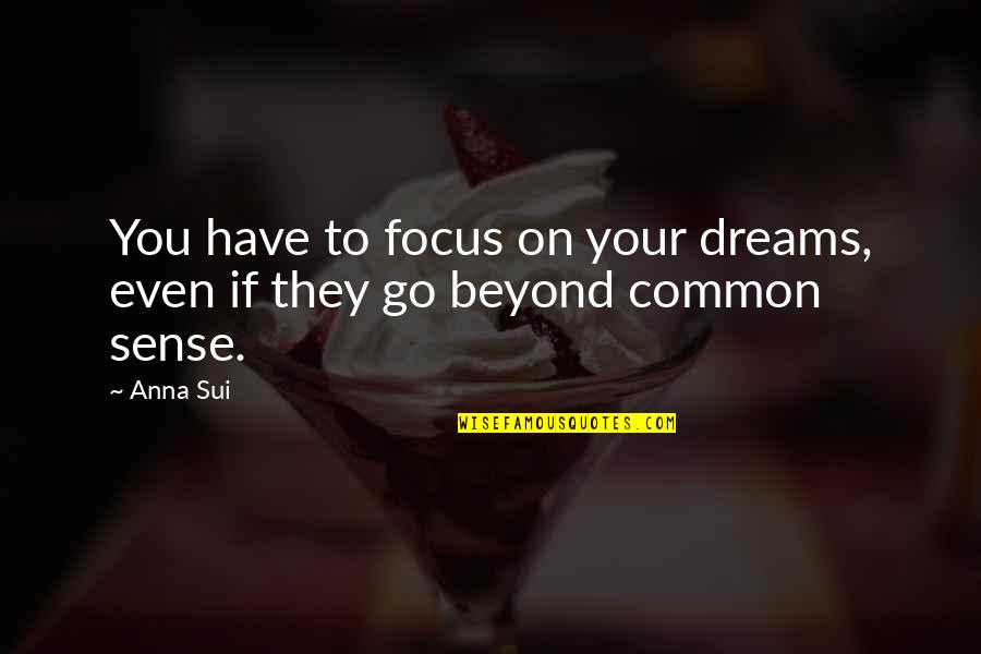 Pilotar Aviao Quotes By Anna Sui: You have to focus on your dreams, even