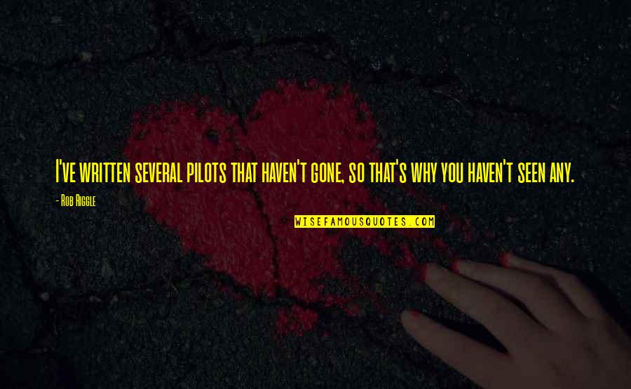 Pilots Quotes By Rob Riggle: I've written several pilots that haven't gone, so
