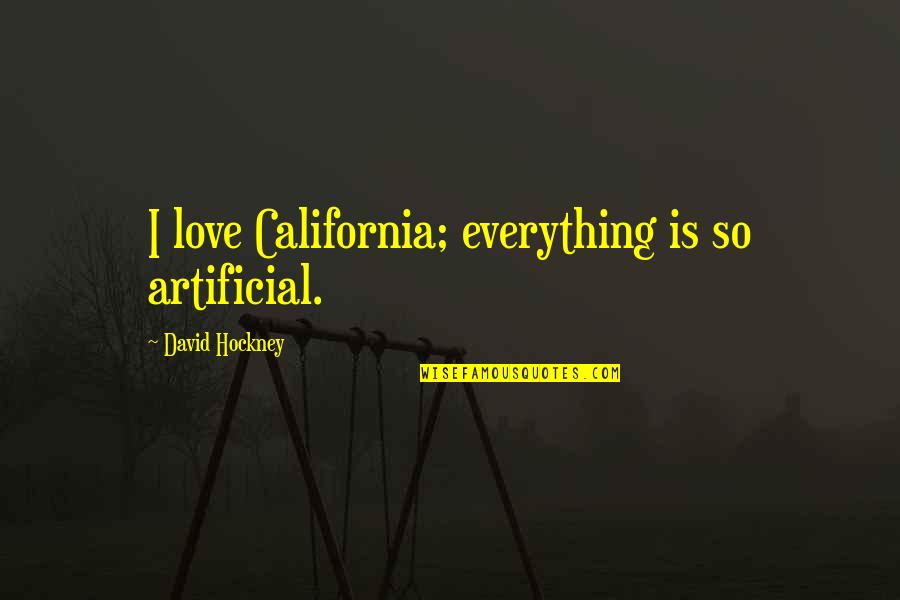 Pilr Insurance Quotes By David Hockney: I love California; everything is so artificial.