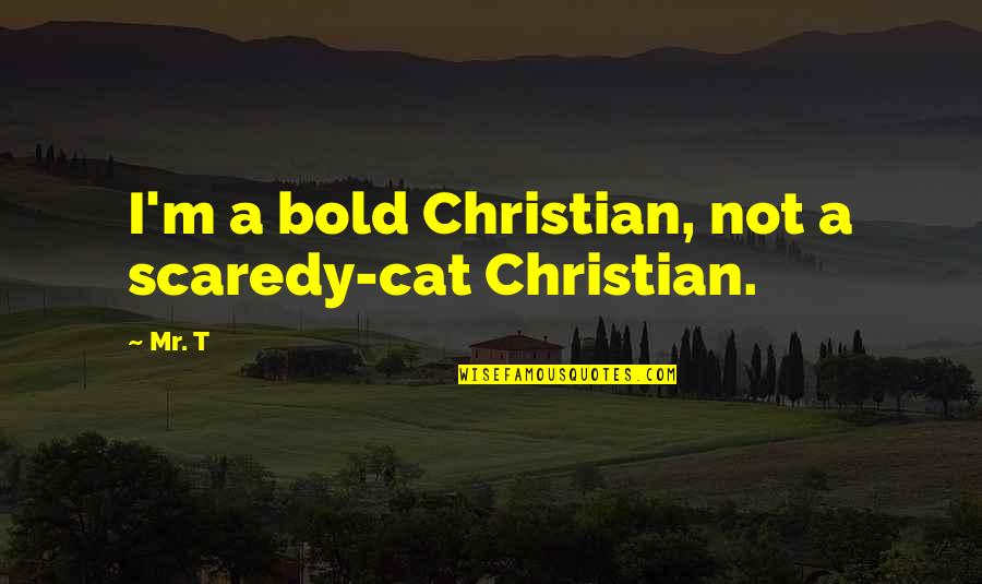 Piltrafa In English Quotes By Mr. T: I'm a bold Christian, not a scaredy-cat Christian.