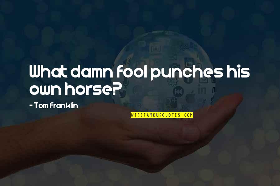 Pimp Tumblr Quotes By Tom Franklin: What damn fool punches his own horse?