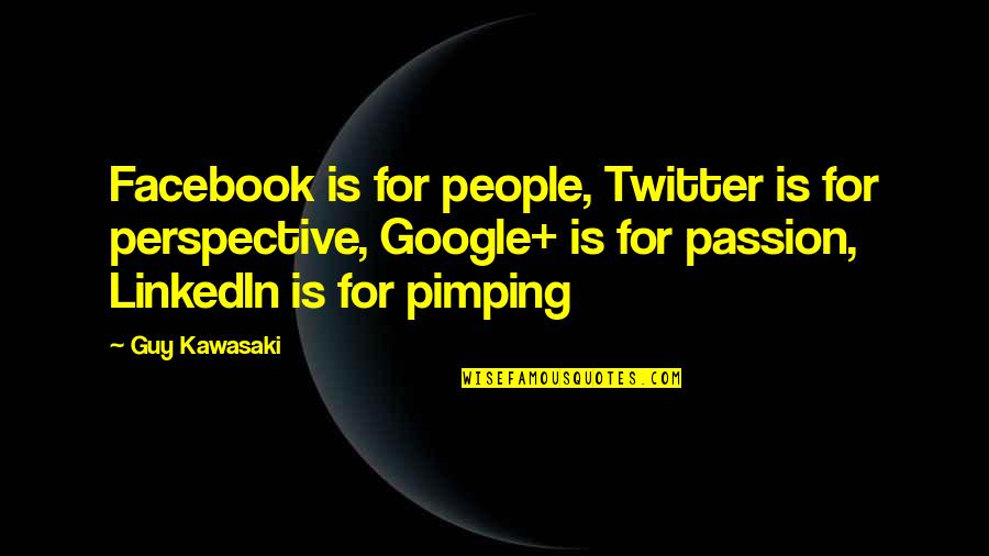 Pimping Quotes By Guy Kawasaki: Facebook is for people, Twitter is for perspective,