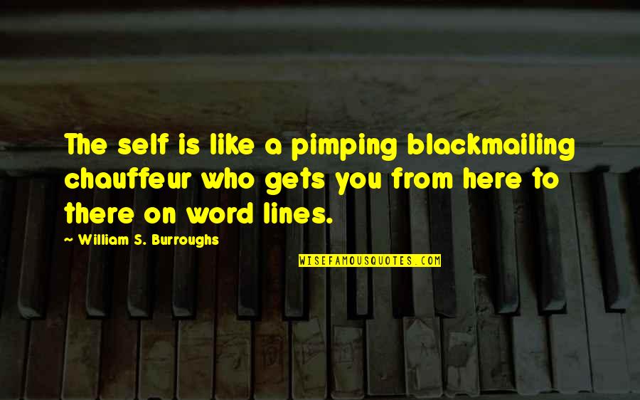Pimping Quotes By William S. Burroughs: The self is like a pimping blackmailing chauffeur