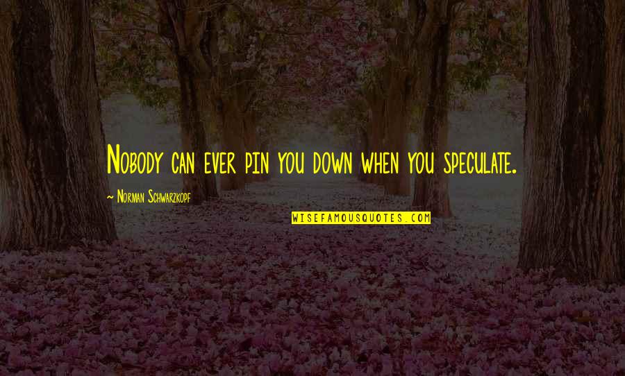 Pin Quotes By Norman Schwarzkopf: Nobody can ever pin you down when you