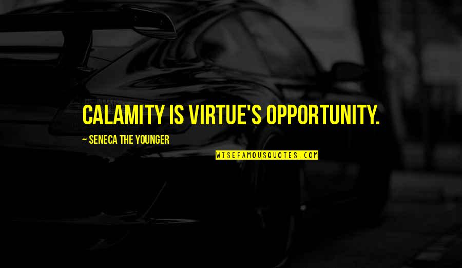 Pinch Off Syndrome Quotes By Seneca The Younger: Calamity is virtue's opportunity.