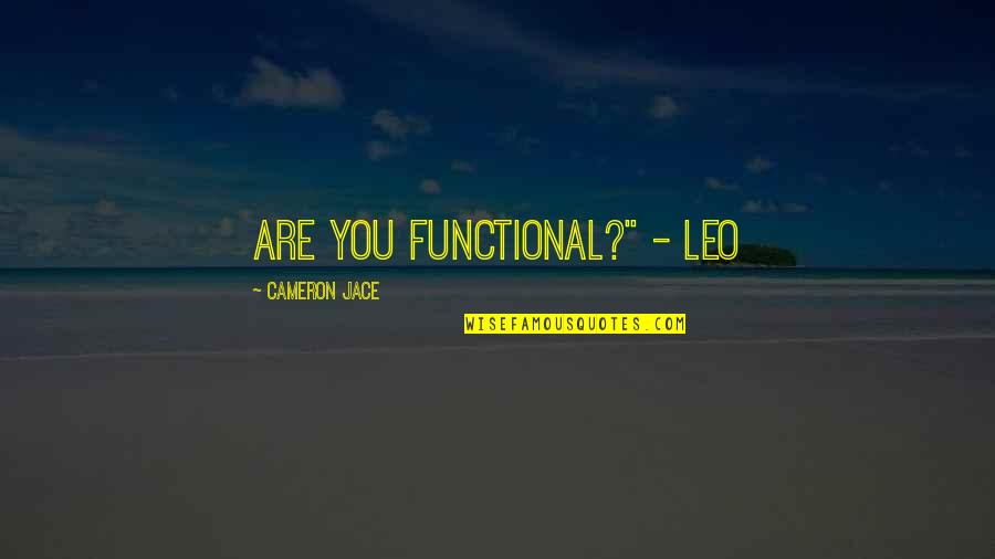 Pinchos De Pollo Quotes By Cameron Jace: Are you functional?" - Leo