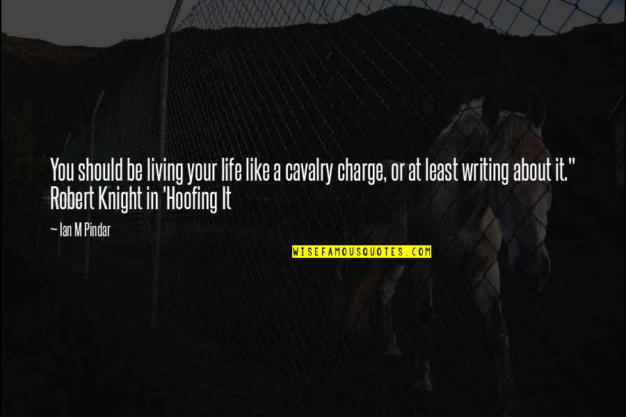 Pindar Quotes By Ian M Pindar: You should be living your life like a
