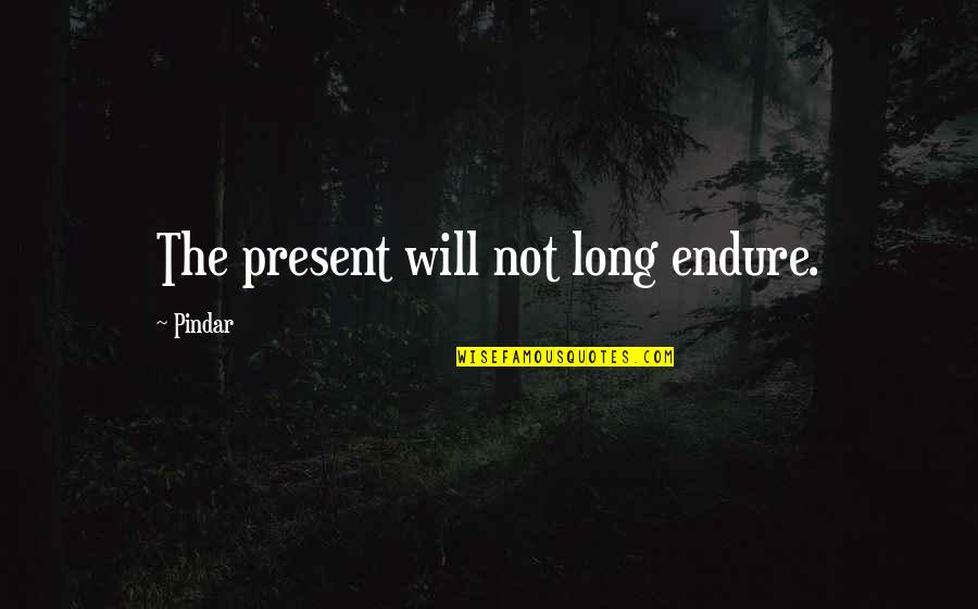 Pindar Quotes By Pindar: The present will not long endure.