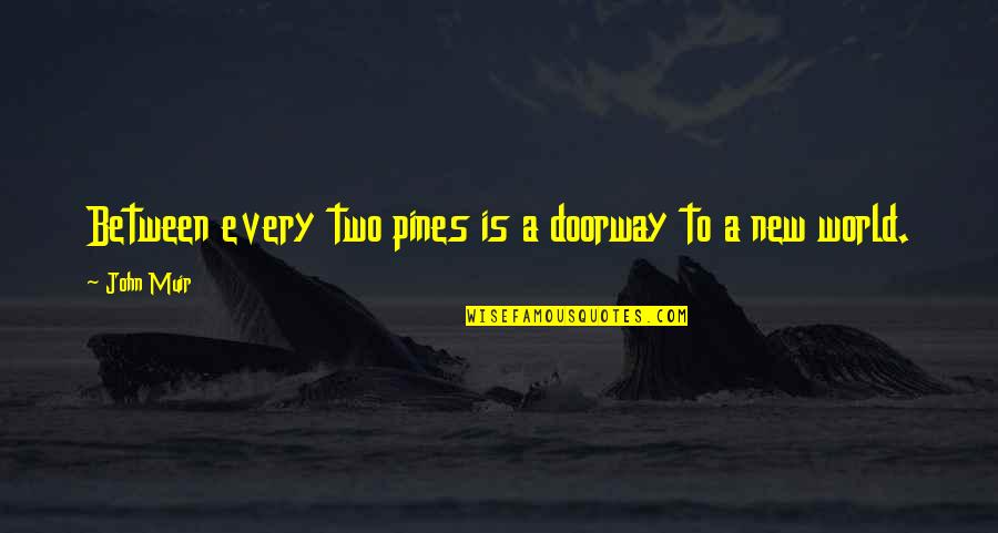 Pines Quotes By John Muir: Between every two pines is a doorway to