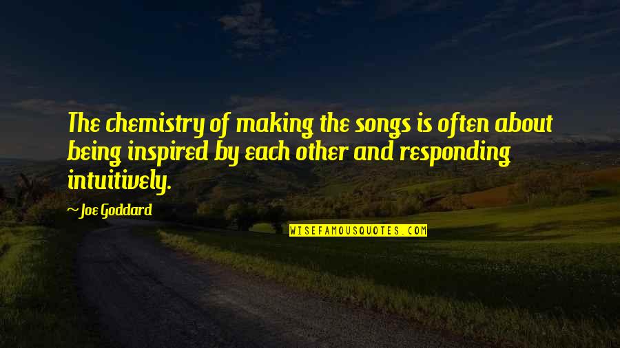 Pinger Quotes By Joe Goddard: The chemistry of making the songs is often Pinger Quotes By Joe Goddard: The chemistry of making the songs is often