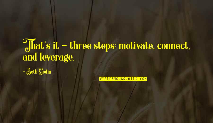 Pingin Sayang Quotes By Seth Godin: That's it - three steps: motivate, connect, and