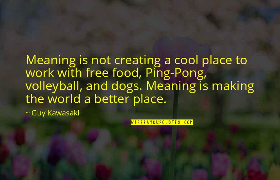 Ping's Quotes By Guy Kawasaki: Meaning is not creating a cool place to