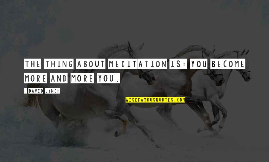 Pinguem Quotes By David Lynch: The thing about meditation is: you become more