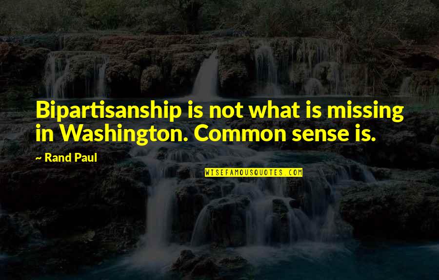 Pinhead Quotes By Rand Paul: Bipartisanship is not what is missing in Washington.